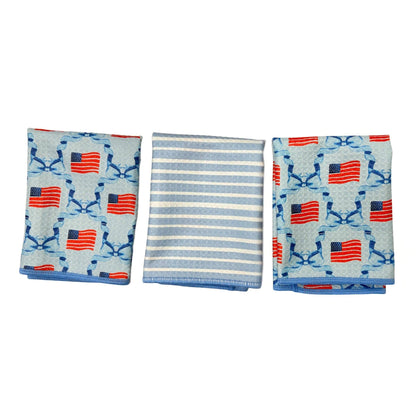 Mighty Mini Towel (Set of 3) Reversible - Flag Ribbon