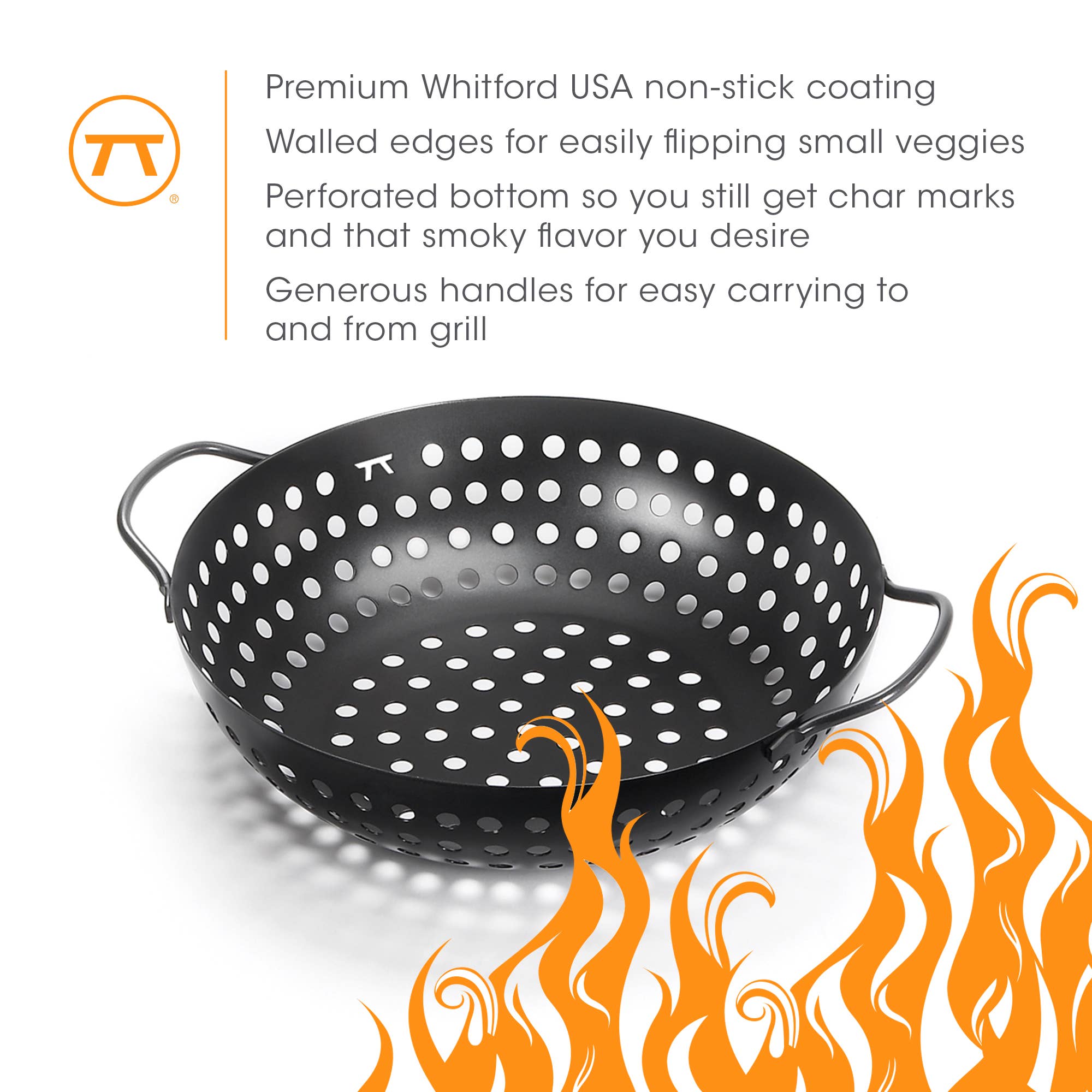 Outset Non-Stick Round Grill Wok