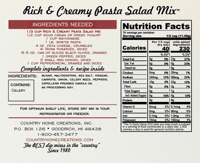 Rich &amp; Creamy Pasta Salad Mix