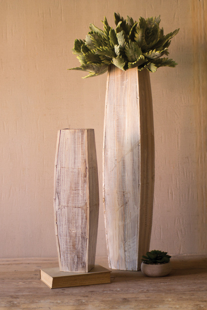 Oblong Wooden Vase