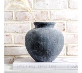 Charcoal Round Vase