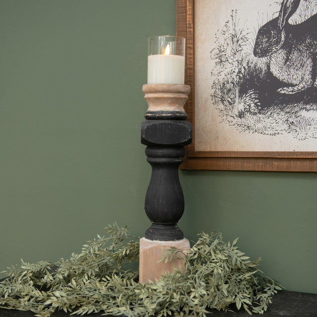 Painted Pillar Candle Stand