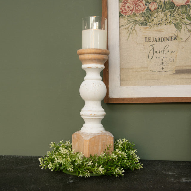 Painted Pillar Candle Stand