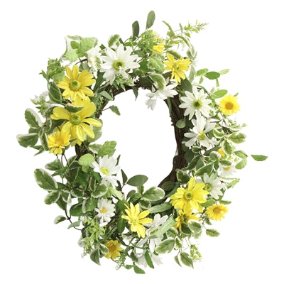 White/Yellow Daisy Wreath