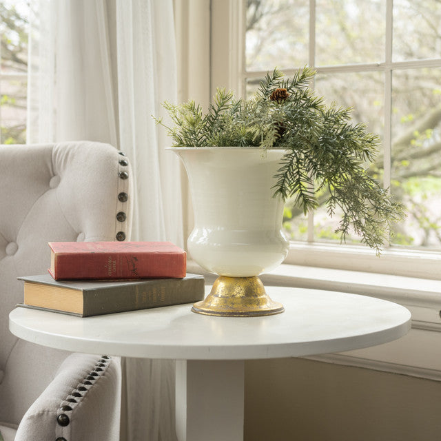 White &amp; Gold Urn