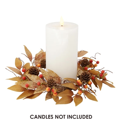 Tan Leaf &amp; Bittersweet Candle Ring