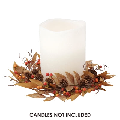 Tan Leaf &amp; Bittersweet Candle Ring