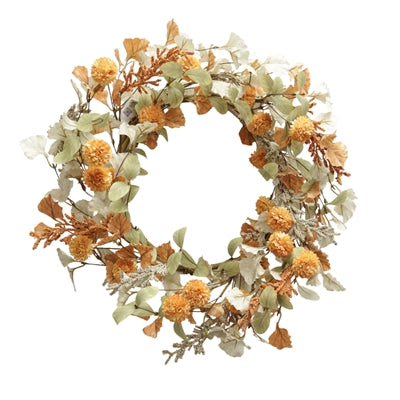 Orange Pom Pom Wreath