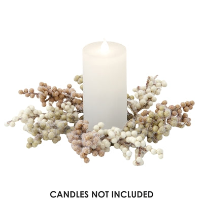 Cream &amp; Tan Berry Candle Ring