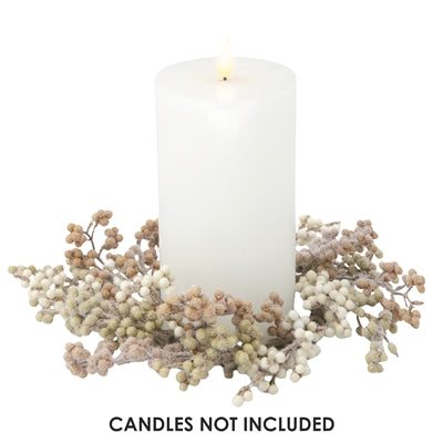 Cream &amp; Tan Berry Candle Ring