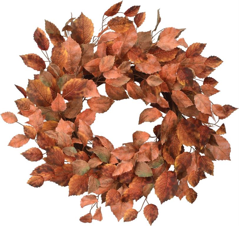 Orange Fall Leaf Wreath - 22"