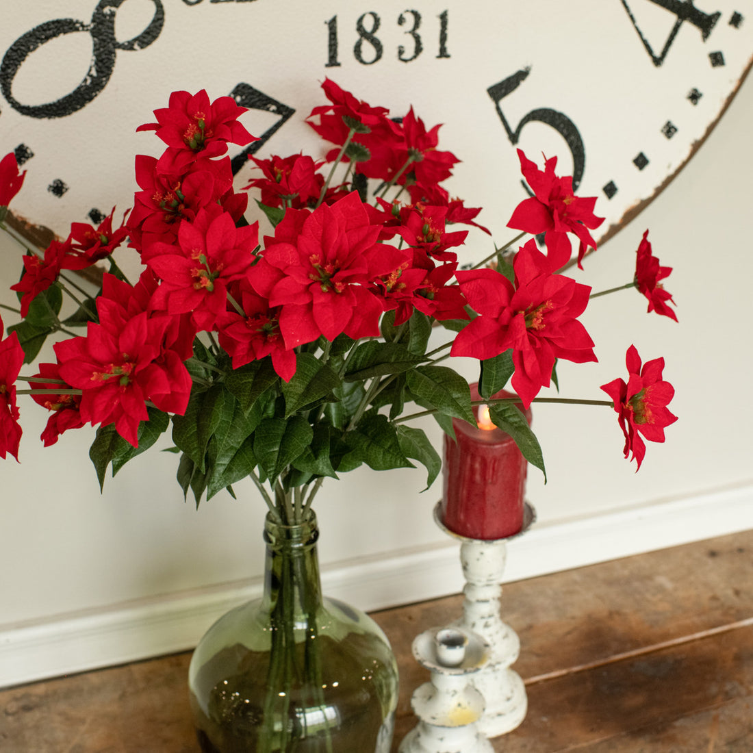 Red Poinsettia Spray