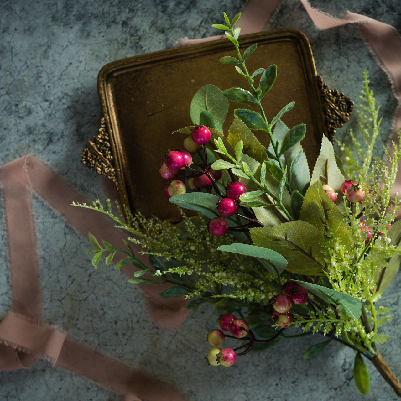 Mixed Leaves w/ Berries Bush