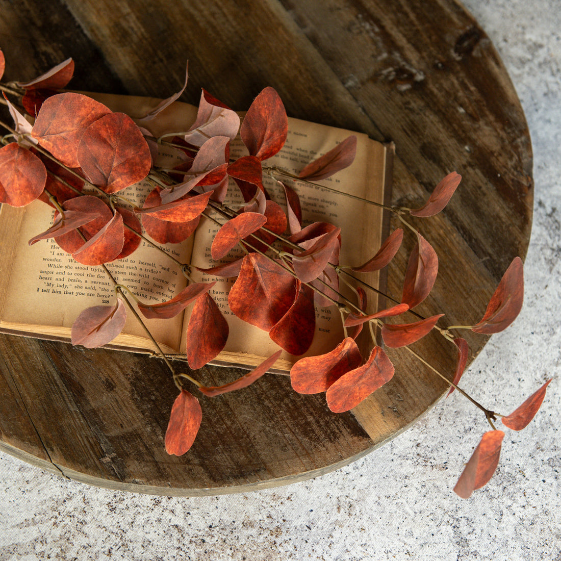 Orange Eucalyptus Leaf Spray