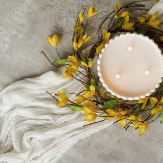 Yellow Forsythia Candle Ring