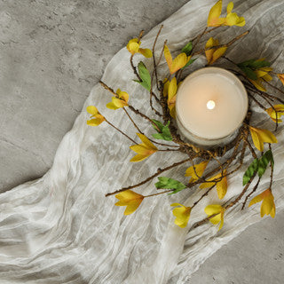 Yellow Forsythia Candle Ring