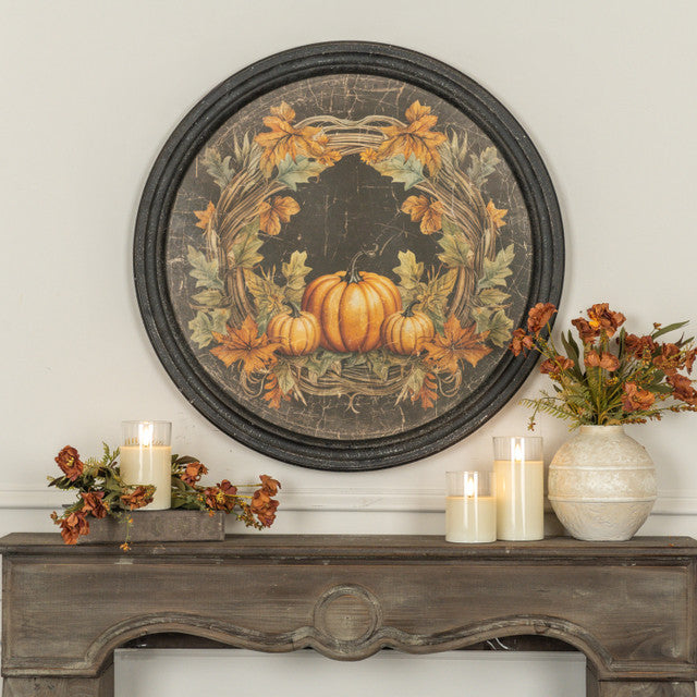 Round Framed Pumpkin Harvest
