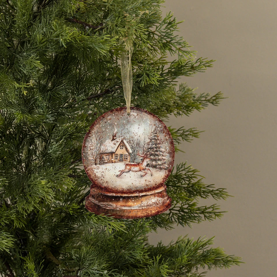 Metal Snow Globe Ornament