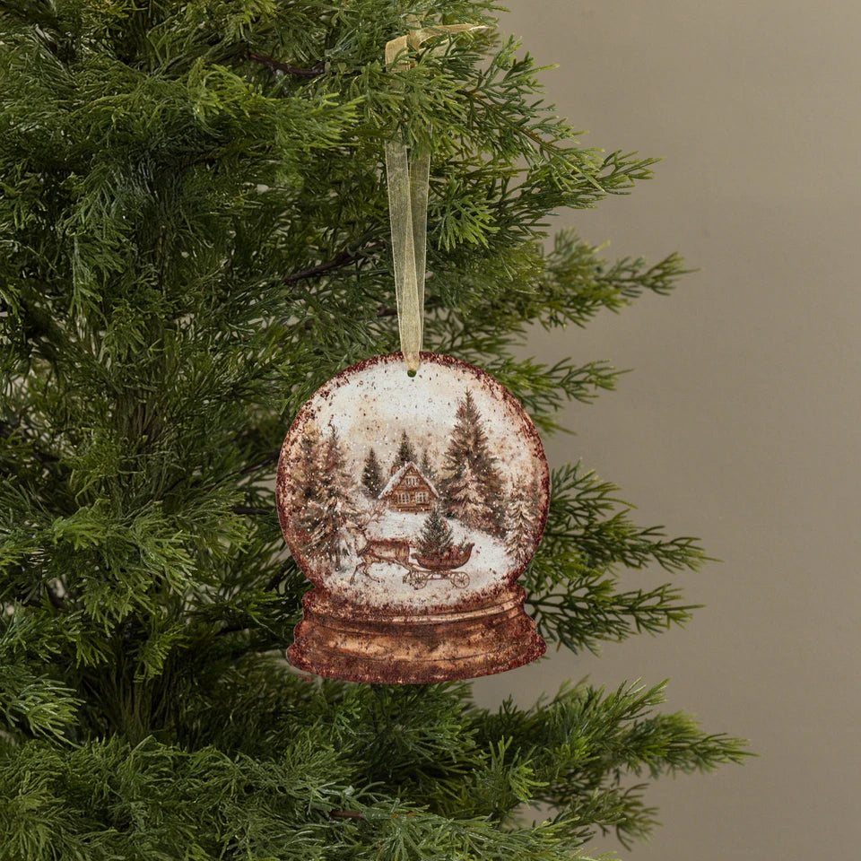 Metal Snow Globe Ornament