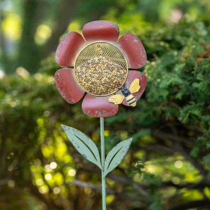 Flower Bird Feeder Stake