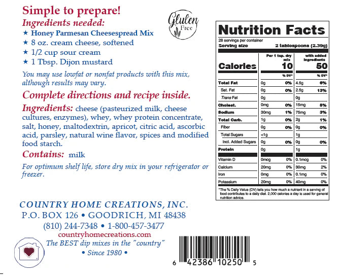 Honey Parmesan Cheese spread Mix