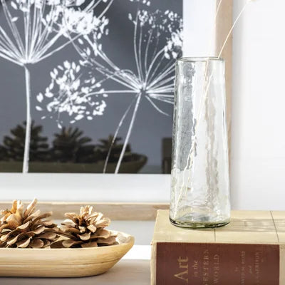 Narrow Hammered Glass Vase