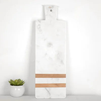 Marble &amp; Wood Stripe Cutting Board