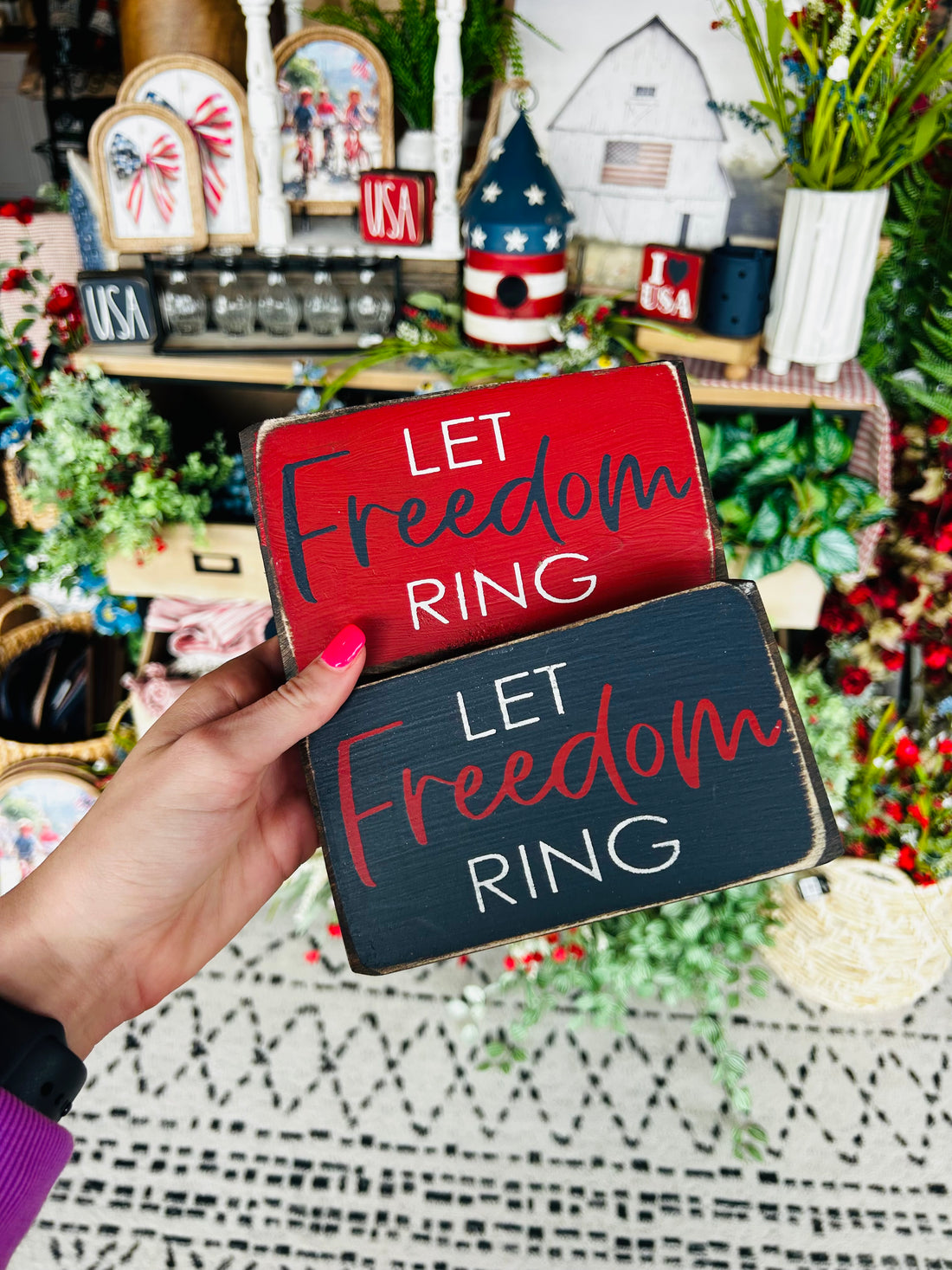 Let Freedom Ring Wood Block