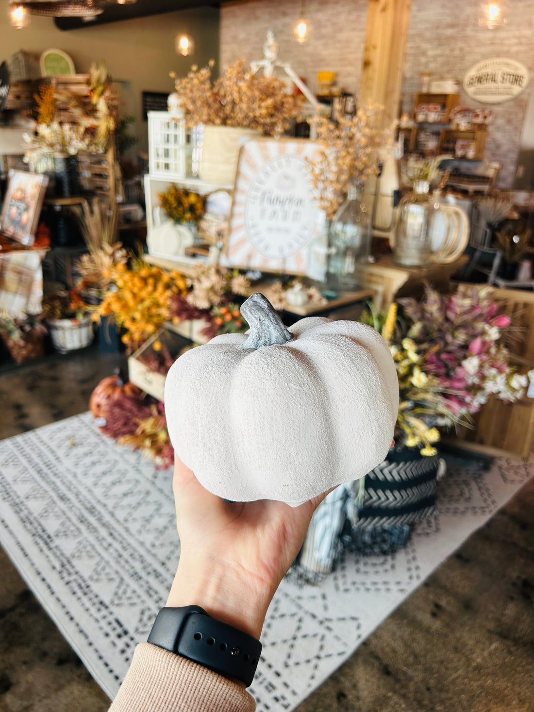 White Fall Ceramic Pumpkin
