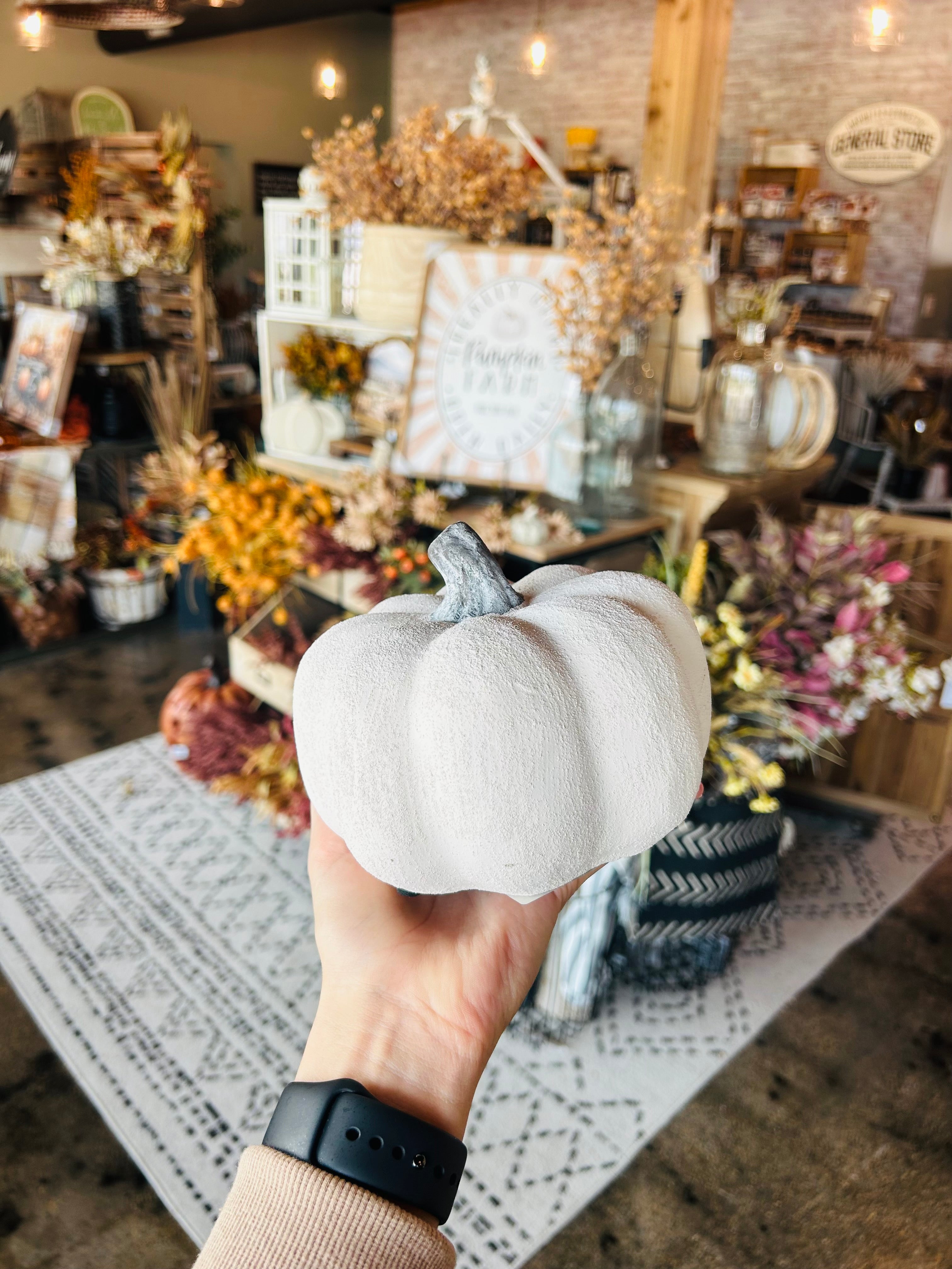 White Fall Ceramic Pumpkin