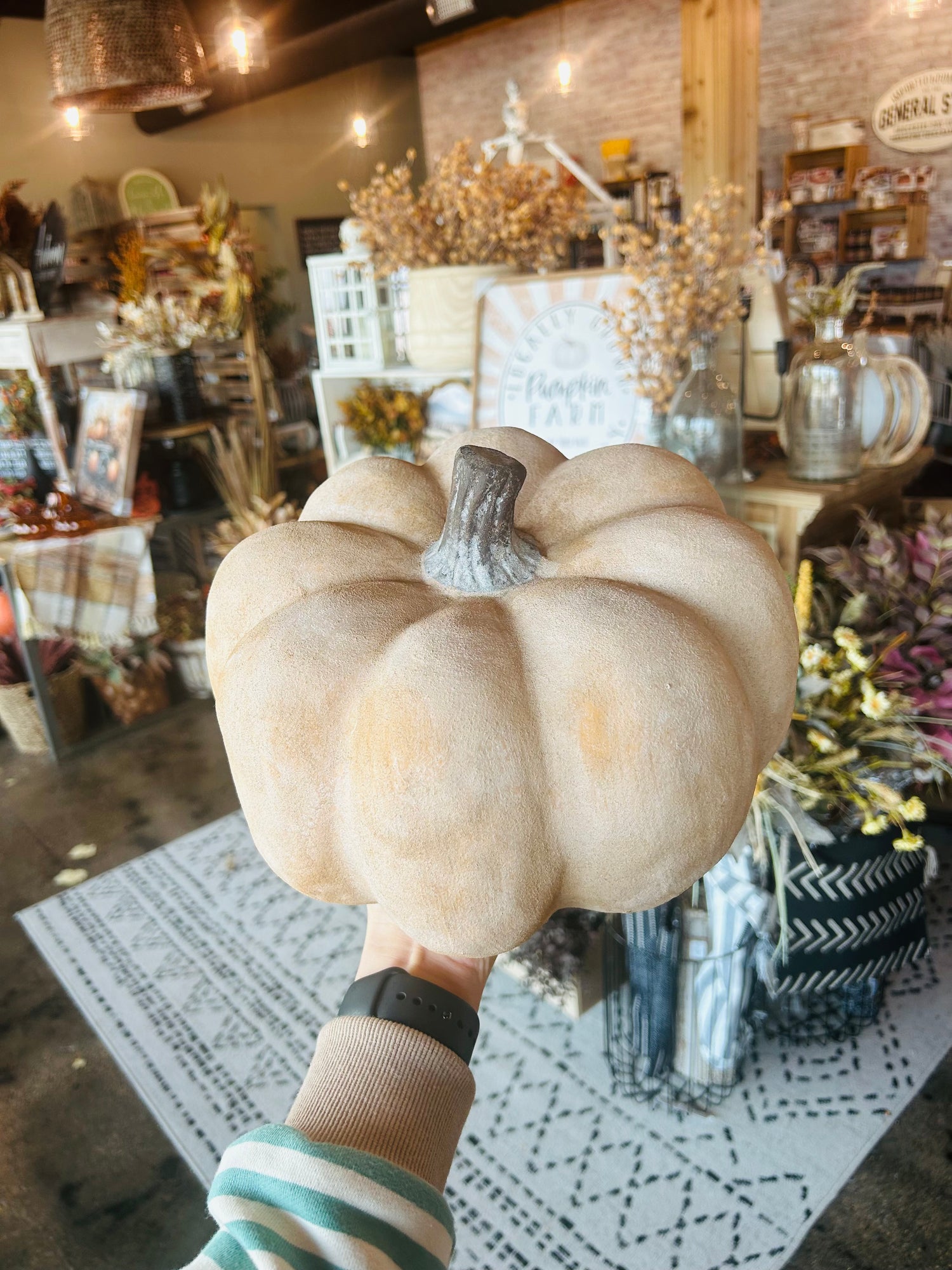 Yellow Orange Fall Ceramic Pumpkin