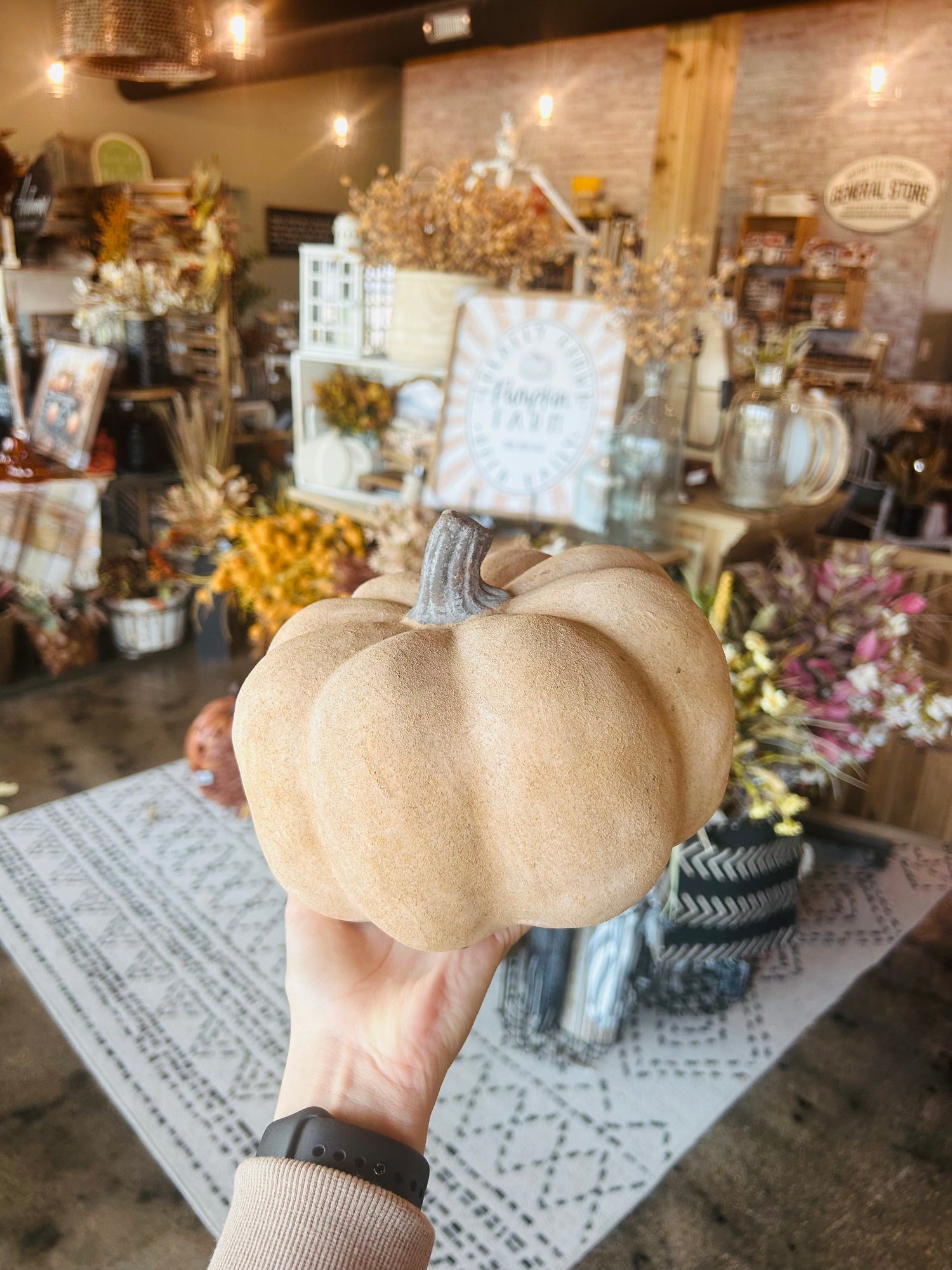Yellow Orange Fall Ceramic Pumpkin