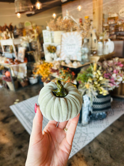 Mint Green Velvet Pumpkin