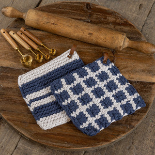 Denim &amp; White Potholder
