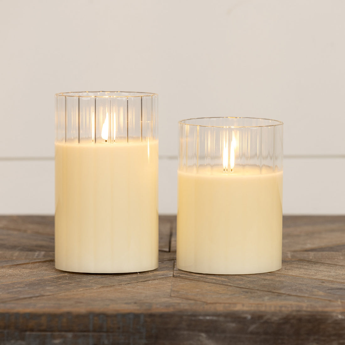 Cream Fluted Glass Candle