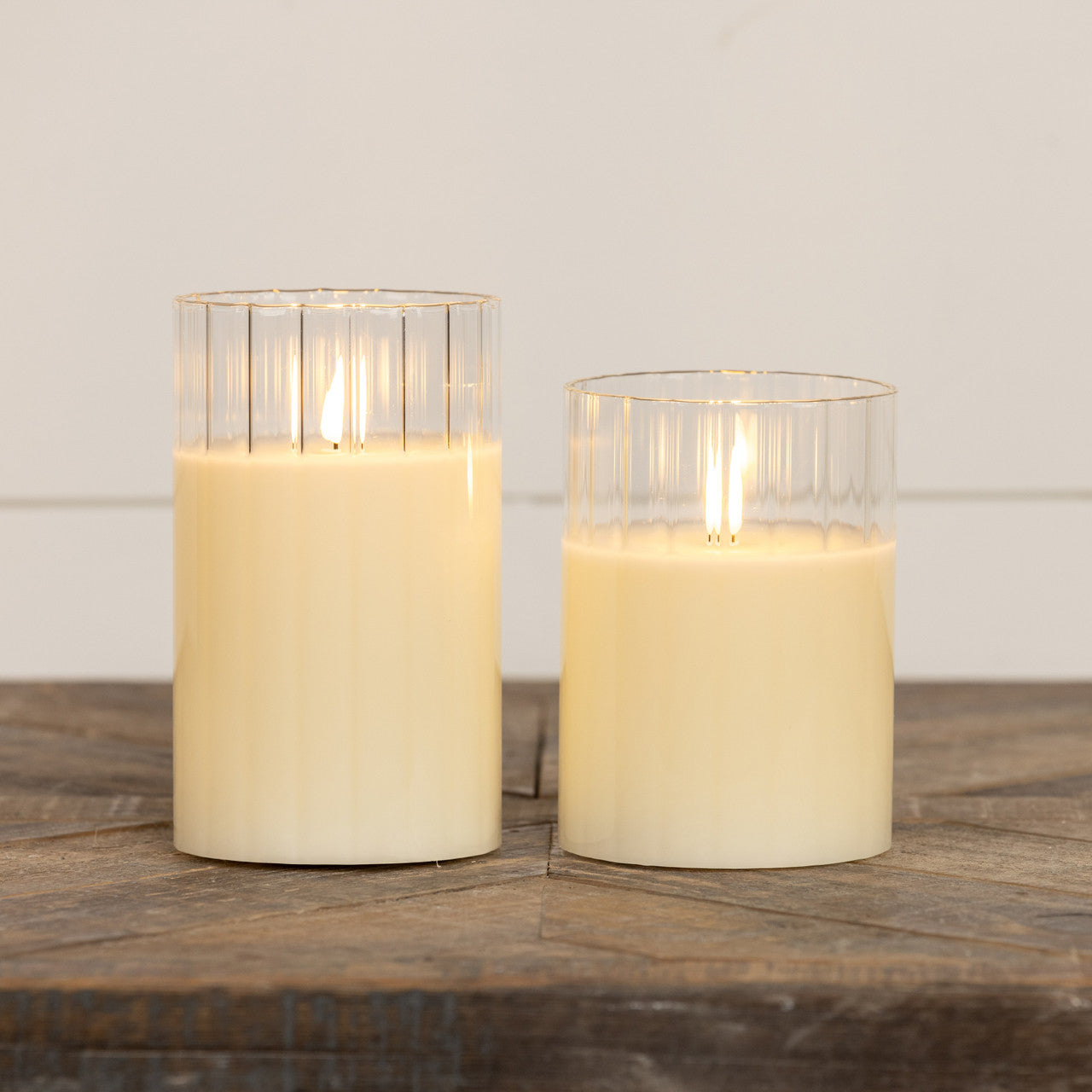 Cream Fluted Glass Candle