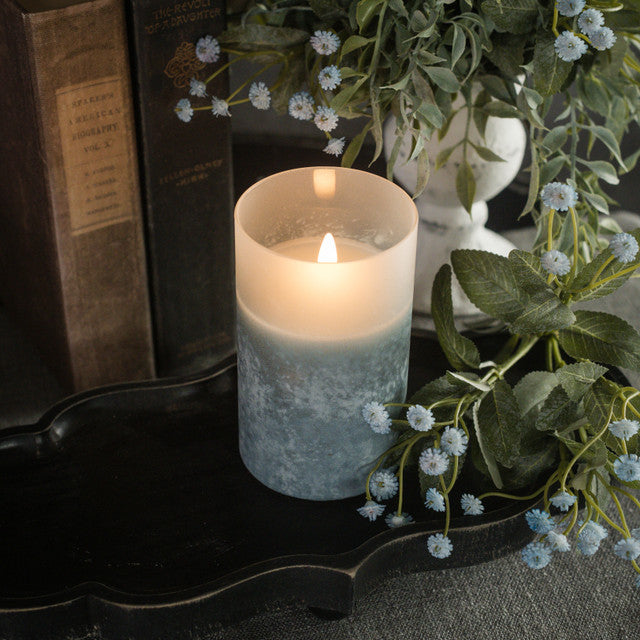 Blue Frosted Candle