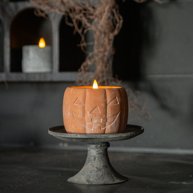 Orange Jack-O-Lantern 3D Flame Candle