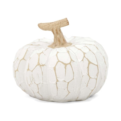 White Carved Resin Pumpkin