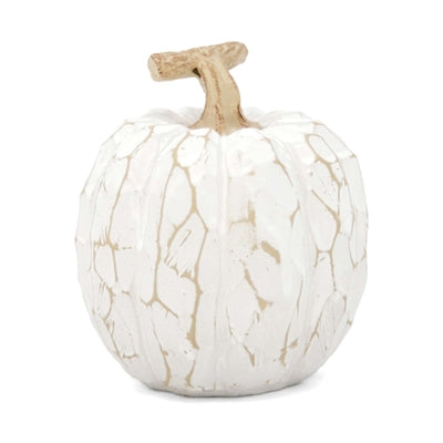 White Carved Resin Pumpkin