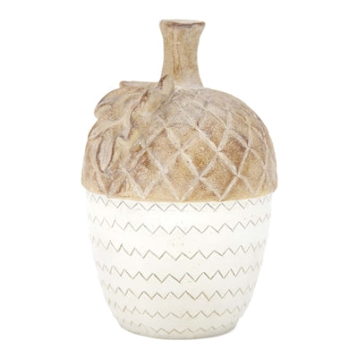 White &amp; Tan Resin Acorn