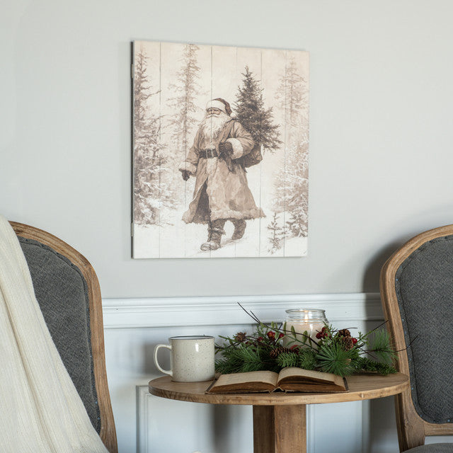 Neutral Forest Santa Print