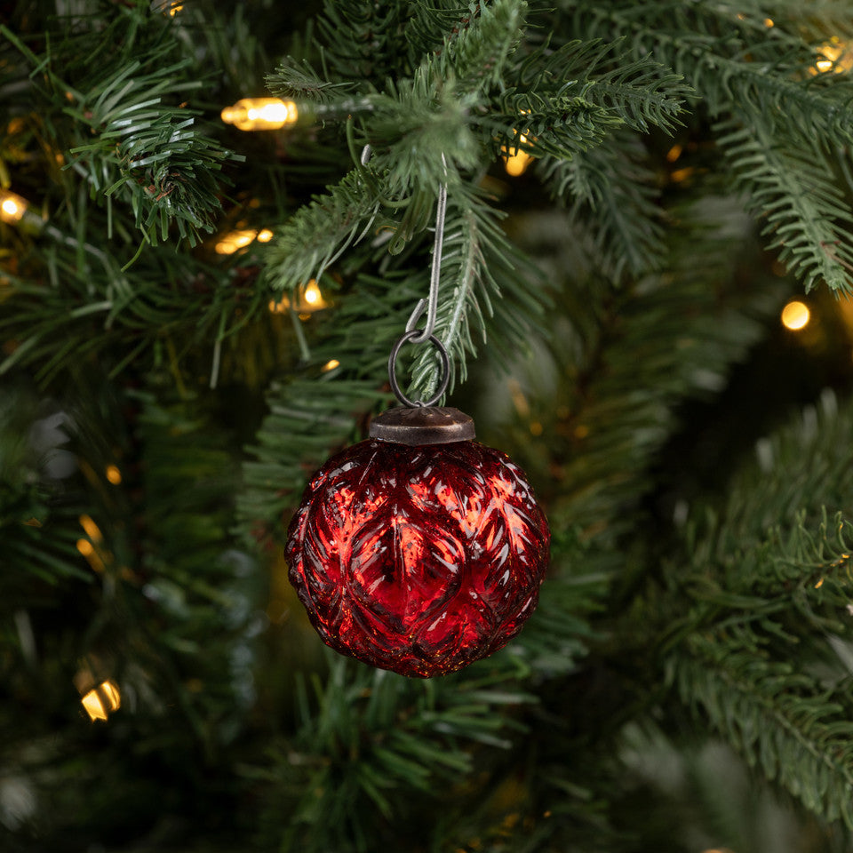 Red Leaf Kugel Ornament