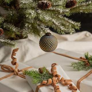 Gold &amp; Grey Kugel Ornament