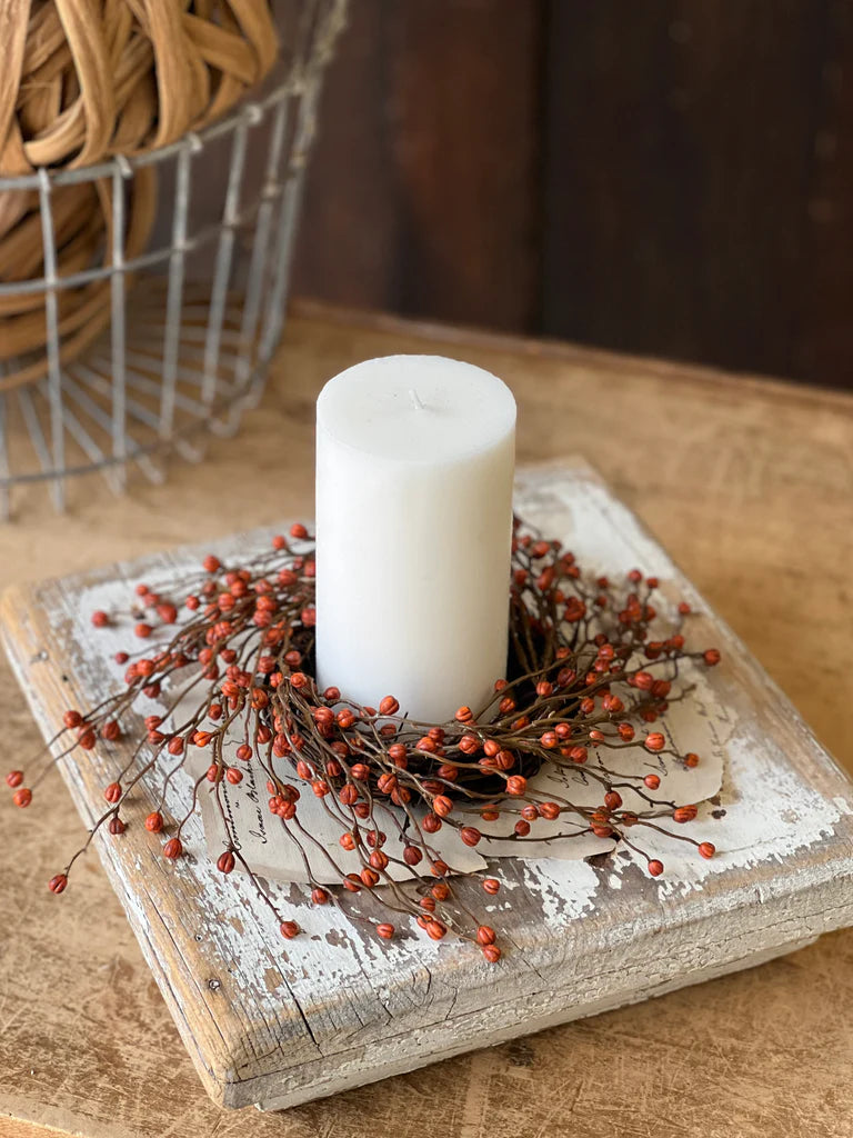 Heart Berries Candle Ring - Pumpkin