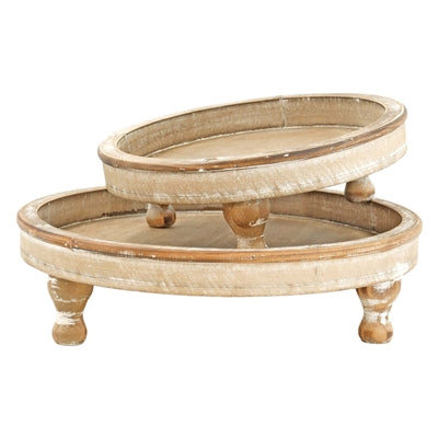 Distressed Wood Tray with Feet