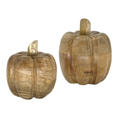 Carved Wood Pumpkins