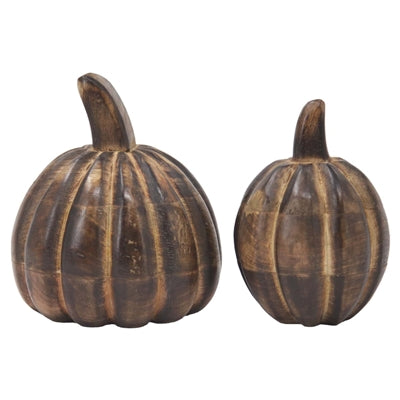 Black/Natural Carved Pumpkin