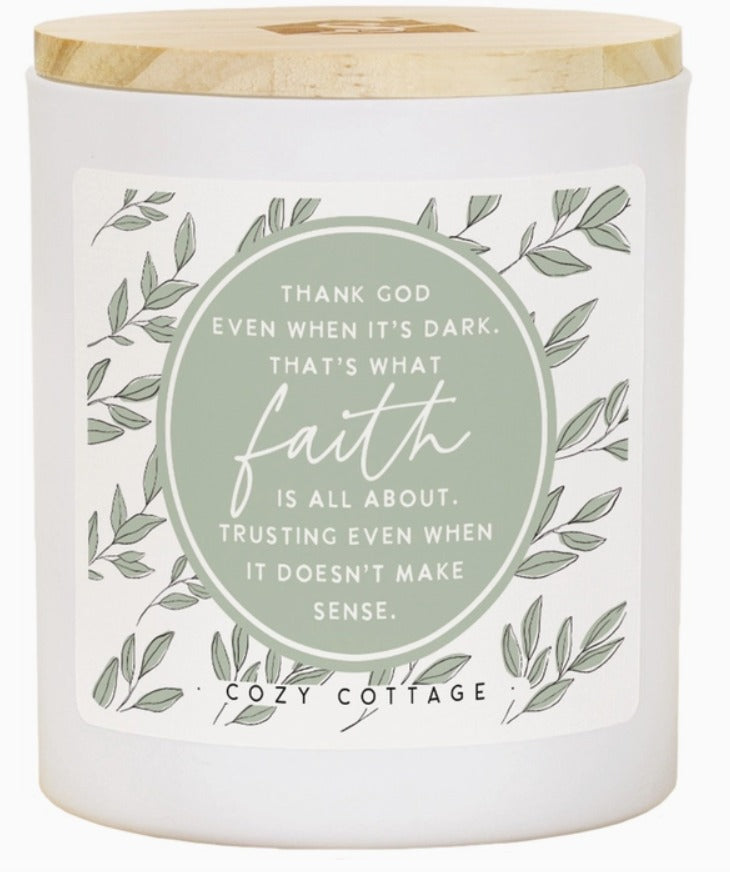 Faith is About the Leaves Candle