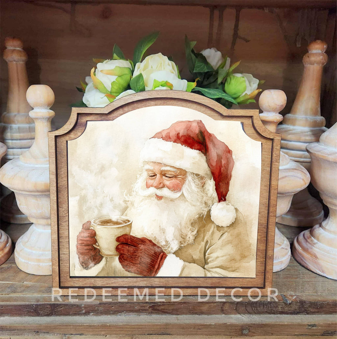 Provincial Cocoa Santa Framed Art